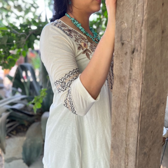 JOHNNY WAS Size S Cream Marushka Trapeze Blouse - Picture 3 of 9